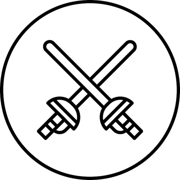 Ilustración del icono vectorial de esgrima deportiva del conjunto de iconos deportivos