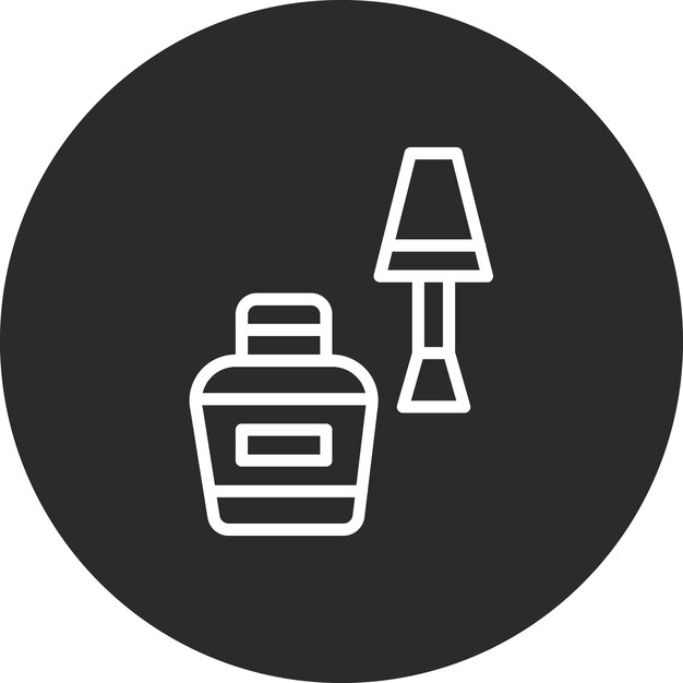 Ilustración del icono vectorial de esmalte de uñas del conjunto de iconos de cosméticos