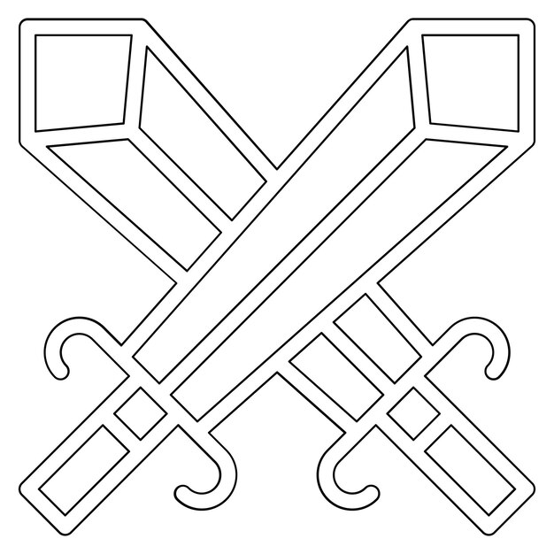 Ilustración del icono vectorial de la espada del conjunto de iconos de Cinema