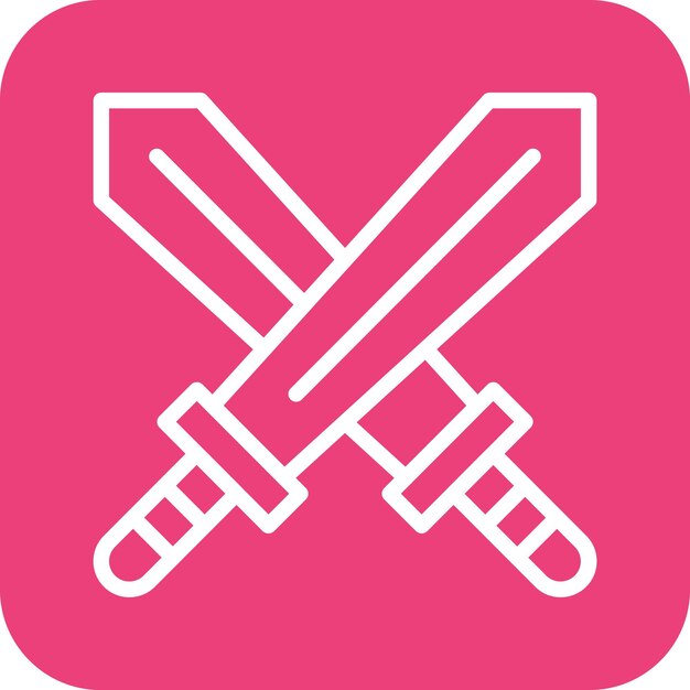 Ilustración del icono vectorial de la espada del conjunto de iconos de la historia