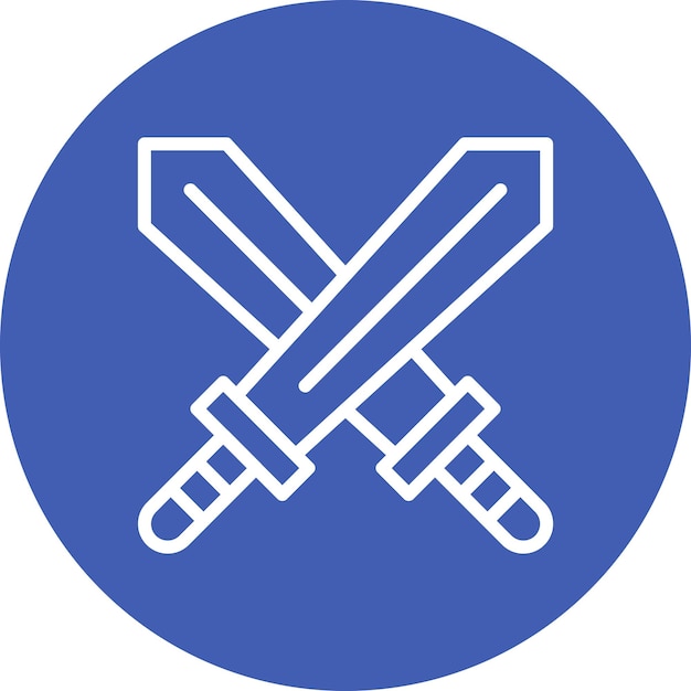 Ilustración del icono vectorial de la espada del conjunto de iconos de la historia