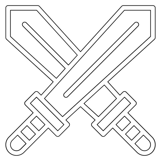 Ilustración del icono vectorial de la espada del conjunto de iconos de la historia