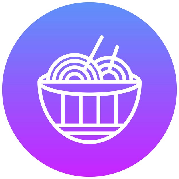 Ilustración del icono vectorial de espagueti del conjunto de iconos de Italia