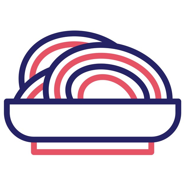 Ilustración del icono vectorial de espagueti del conjunto de iconos de World Cuisine