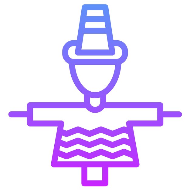 Ilustración del icono vectorial del espantapájaros del conjunto de iconos de otoño