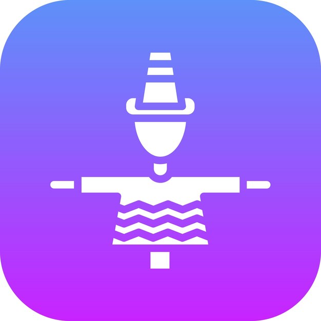 Ilustración del icono vectorial del espantapájaros del conjunto de iconos de otoño