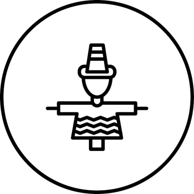 Ilustración del icono vectorial del espantapájaros del conjunto de iconos de otoño