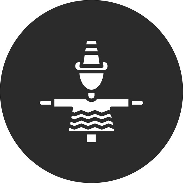 Ilustración del icono vectorial del espantapájaros del conjunto de iconos de otoño