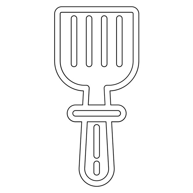 Ilustración del icono vectorial de la espátula del conjunto de iconos del restaurante