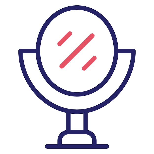 Ilustración de icono vectorial de espejo del conjunto de iconos de cosméticos