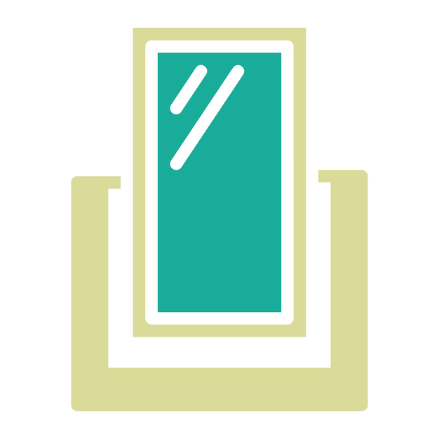 Ilustración del icono vectorial del espejo del conjunto de iconos del salón de pelo