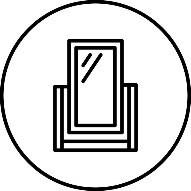 Ilustración del icono vectorial del espejo del conjunto de iconos del salón de pelo
