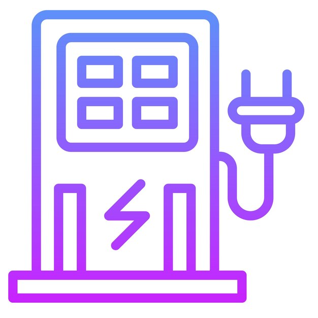 Ilustración del icono vectorial de la estación de carga del conjunto de iconos de energía renovable