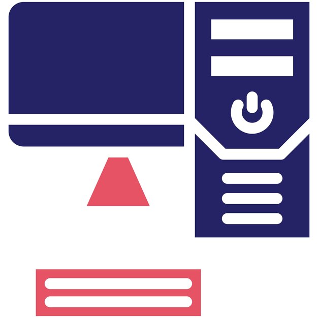 Ilustración del icono vectorial de la estación de trabajo del conjunto de iconos de Cloud Computing