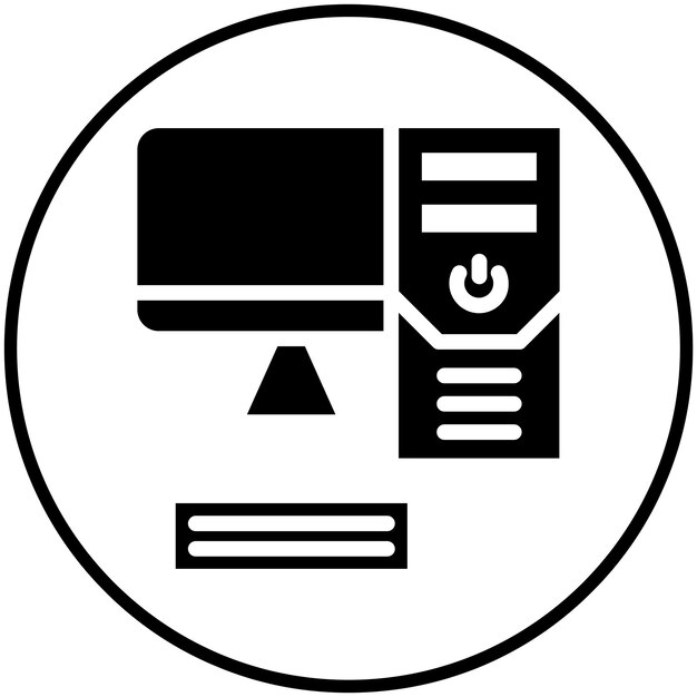 Ilustración del icono vectorial de la estación de trabajo del conjunto de iconos de Cloud Computing