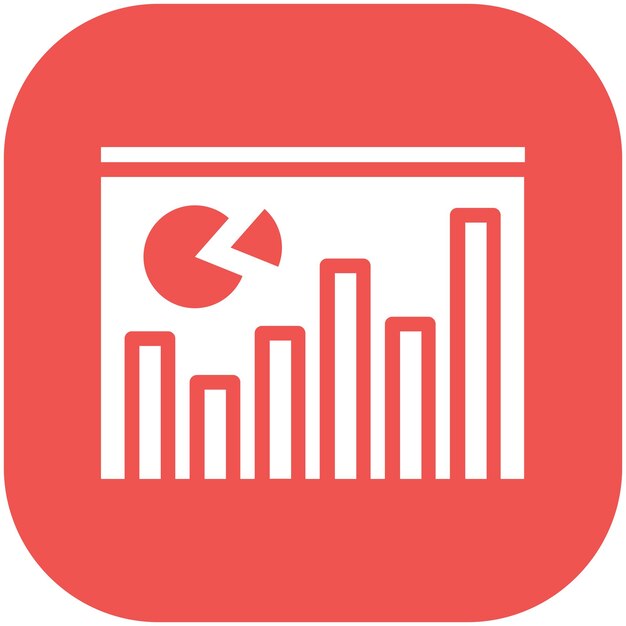 Ilustración del icono vectorial de estadísticas del conjunto de iconos de Finanzas y Dinero