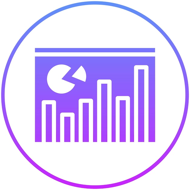 Ilustración del icono vectorial de estadísticas del conjunto de iconos de Finanzas y Dinero