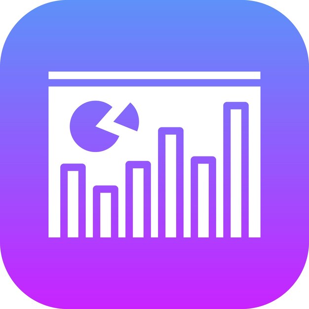 Ilustración del icono vectorial de estadísticas del conjunto de iconos de Finanzas y Dinero