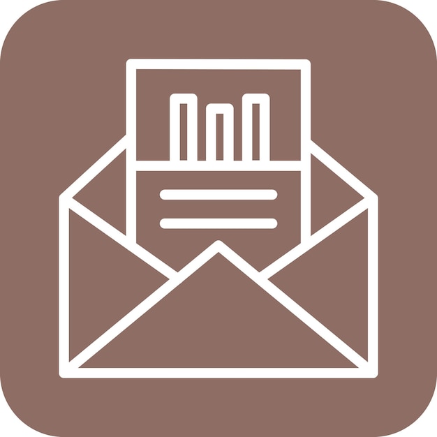 Ilustración del icono vectorial de estadísticas de correo electrónico del conjunto de iconos de negocios