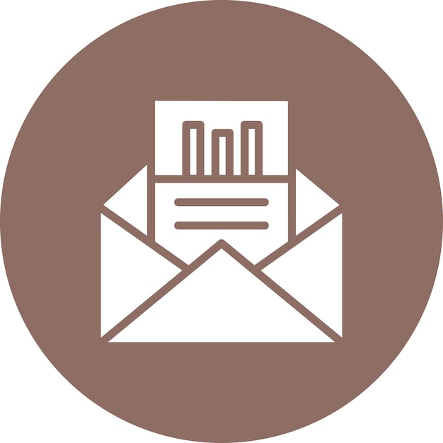 Ilustración del icono vectorial de estadísticas de correo electrónico del conjunto de iconos de negocios