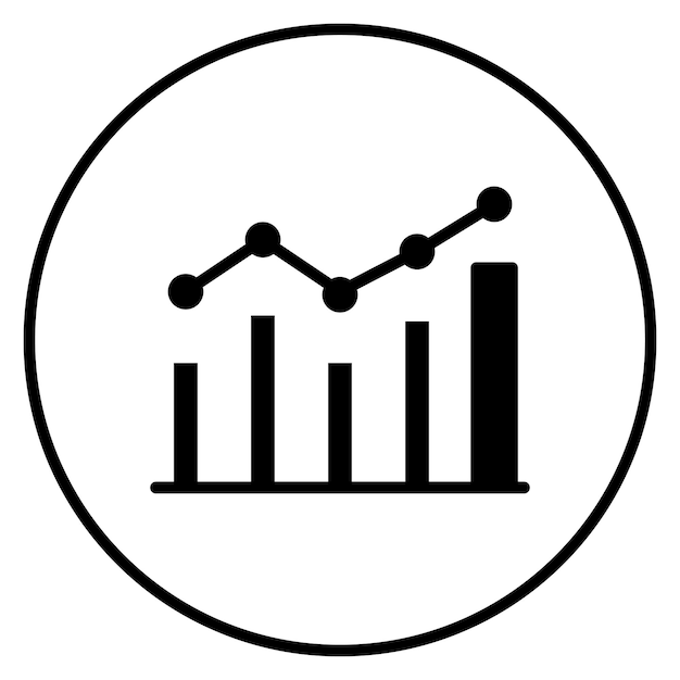 Ilustración del icono vectorial de estadísticas de mercado del conjunto de iconos de inicio de negocios