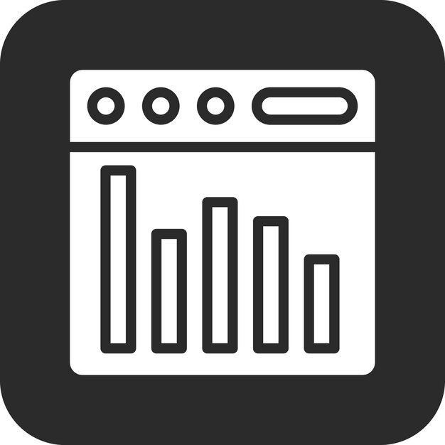 Ilustración del icono vectorial de estadísticas de la página web del icono de negocios