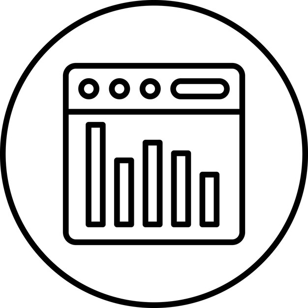 Ilustración del icono vectorial de estadísticas de la página web del icono de negocios