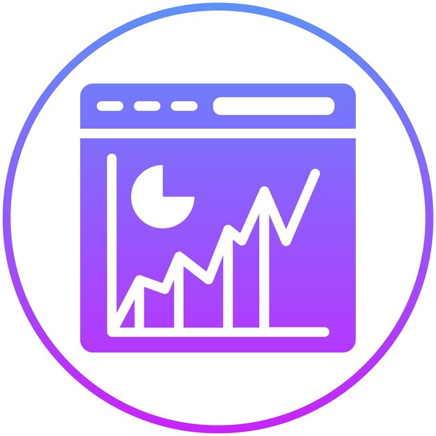 Ilustración del icono vectorial de estadísticas del sitio web del conjunto de iconos de marketing web