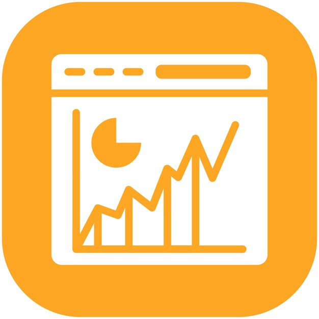 Ilustración del icono vectorial de estadísticas del sitio web del conjunto de iconos de marketing web