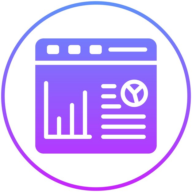 Ilustración del icono vectorial de estadísticas del sitio web de Seo y el conjunto de iconos web