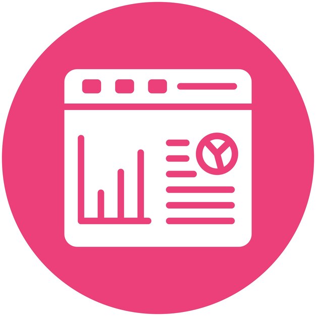 Ilustración del icono vectorial de estadísticas del sitio web de Seo y el conjunto de iconos web
