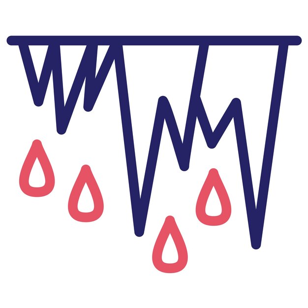 Ilustración del icono vectorial de estalactitas del conjunto de iconos de invierno