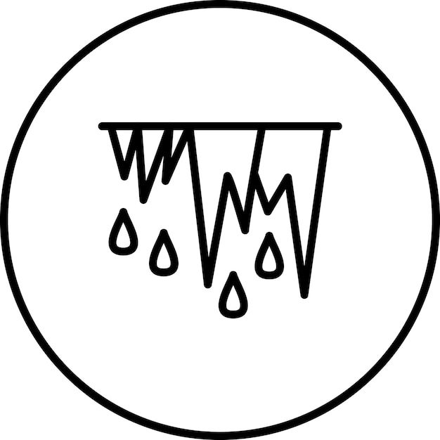 Ilustración del icono vectorial de estalactitas del conjunto de iconos de invierno