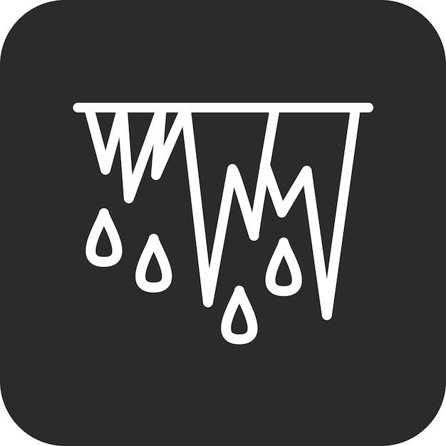 Ilustración del icono vectorial de estalactitas del conjunto de iconos de invierno