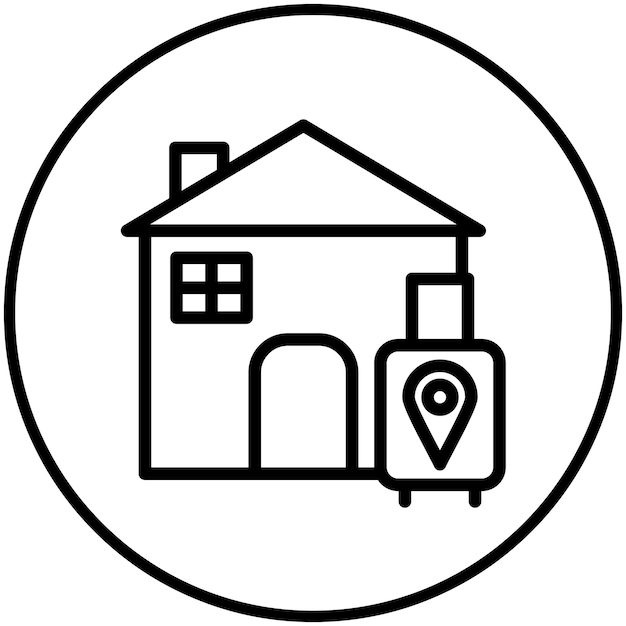 Ilustración del icono vectorial de la estancia en casa del conjunto de iconos de planificación de vacaciones