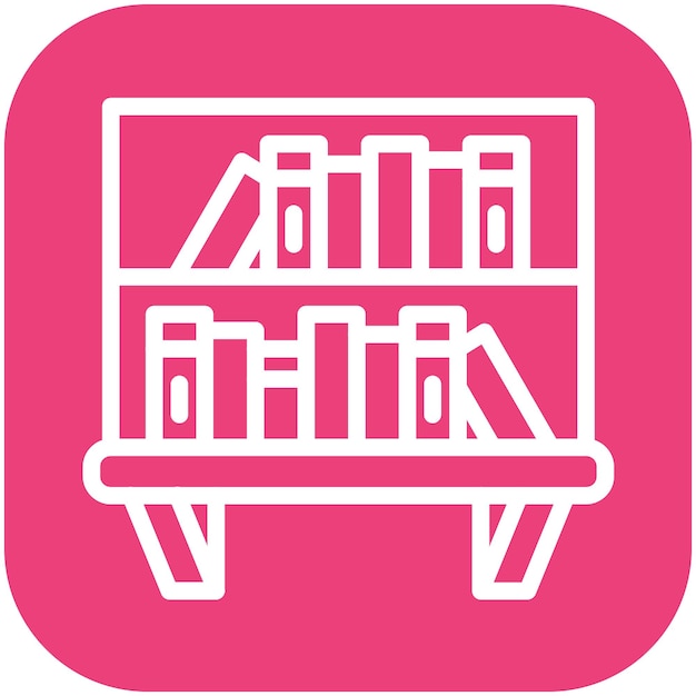 Ilustración del icono vectorial de la estantería del conjunto de iconos de literatura
