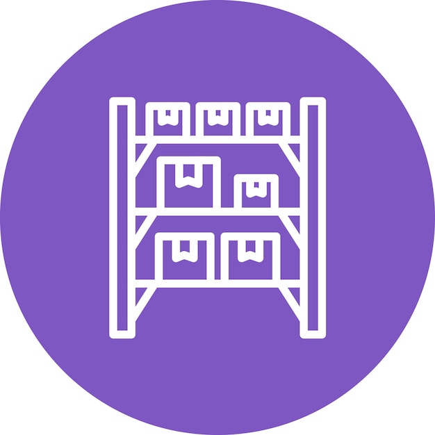 Ilustración del icono vectorial de los estantes de paquetes del conjunto de iconos de entrega y logística