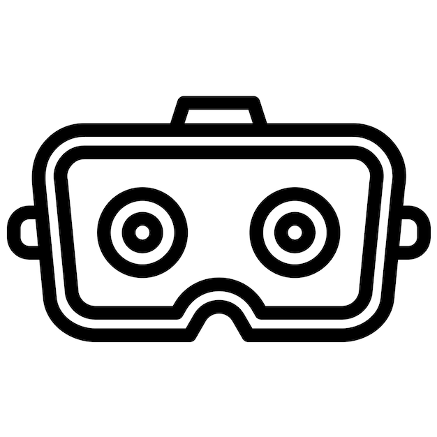 Ilustración de icono vectorial estereoscópico del conjunto de iconos de realidad virtual