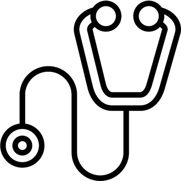 Ilustración del icono vectorial del estetoscopio del conjunto de iconos de la farmacia