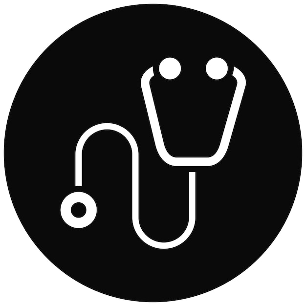 Ilustración del icono vectorial del estetoscopio del conjunto de iconos de la farmacia