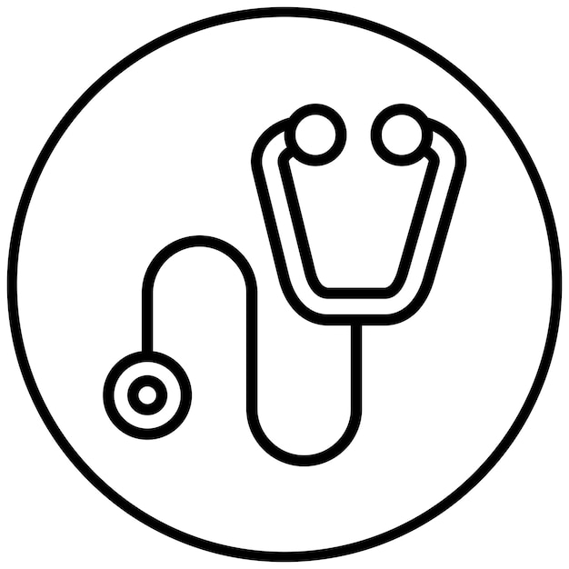 Ilustración del icono vectorial del estetoscopio del conjunto de iconos de la farmacia