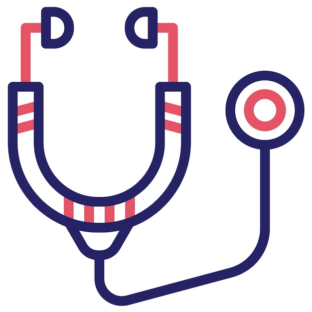 Ilustración del icono vectorial del estetoscopio del conjunto de iconos de Medicina I