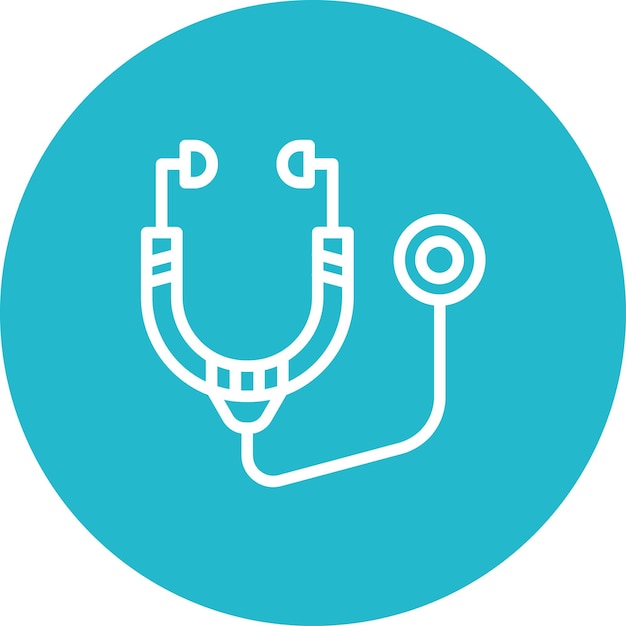 Ilustración del icono vectorial del estetoscopio del conjunto de iconos de Medicina I