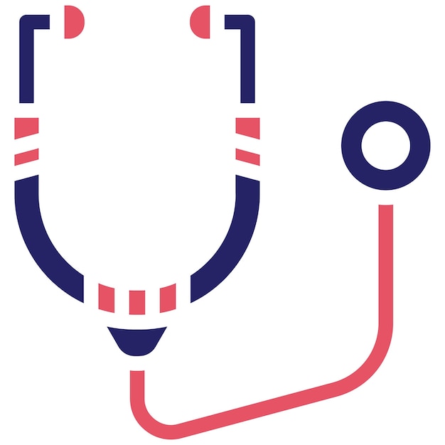 Ilustración del icono vectorial del estetoscopio del conjunto de iconos de Medicina I