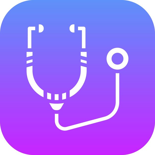 Ilustración del icono vectorial del estetoscopio del conjunto de iconos de Medicina I