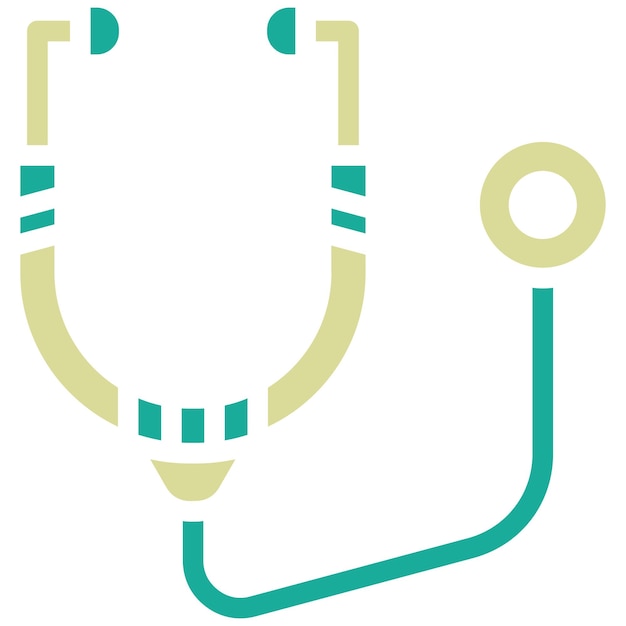 Ilustración del icono vectorial del estetoscopio del conjunto de iconos de Medicina I