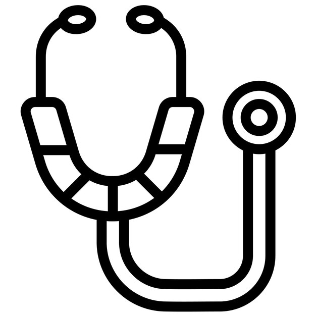 Ilustración del icono vectorial del estetoscopio del conjunto de iconos de los Servicios de Emergencia