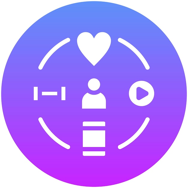 Ilustración del icono vectorial de estilo de vida activo del conjunto de iconos de estilos de vida