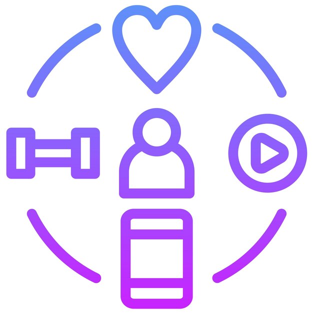 Ilustración del icono vectorial de estilo de vida activo del conjunto de iconos de estilos de vida