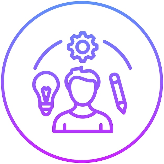 Ilustración del icono vectorial de estilo de vida creativo del conjunto de iconos de estilos de vida